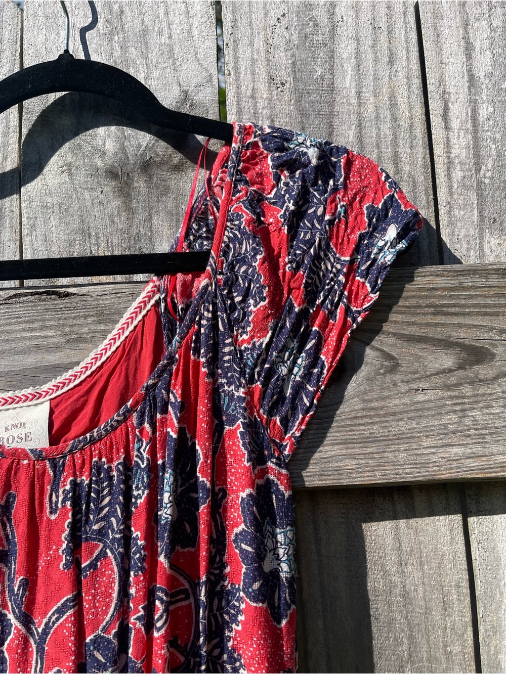 Knox Rose Red & Navy Patterned Maxi Dress Size XS - Picture 4 of 9